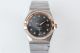 Perfect Replica Swiss Grade Omega Constellation Rose Gold Diamond Bezel Black Dial Watch (2)_th.JPG